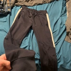 H & M Mens XS Navy Blue Sweats Tight Cozy Warm Stripe Running Stylish Outdoors